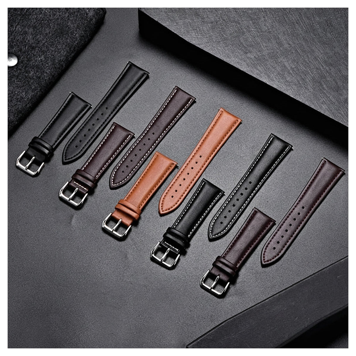 COROS PACE & APEX Calfskin Leather Band with Silver Buckle BandsCo Straps