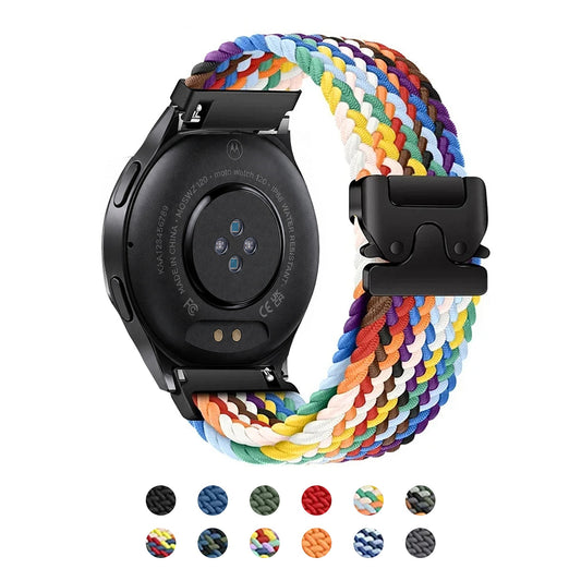 Motorola Moto Watch Braided Nylon Band with Clip Clasp BandsCo Straps