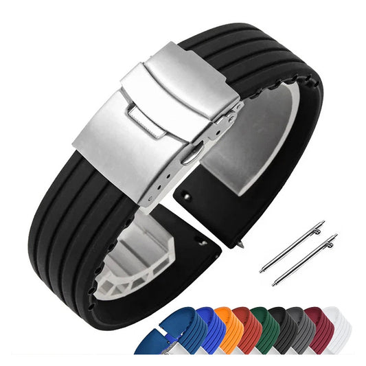 Motorola Moto Watch Silicone Band with Folding Deployment Clasp BandsCo Straps