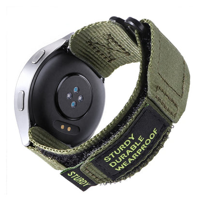 Motorola Moto Watch Rugged Nylon Hook-and-Loop Band, Metal Ring BandsCo Straps