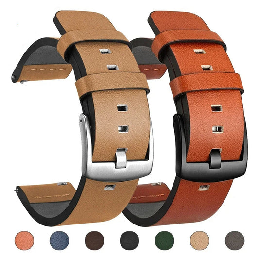 Motorola Moto Watch Leather Band with Square Holes, Quick Release BandsCo Straps