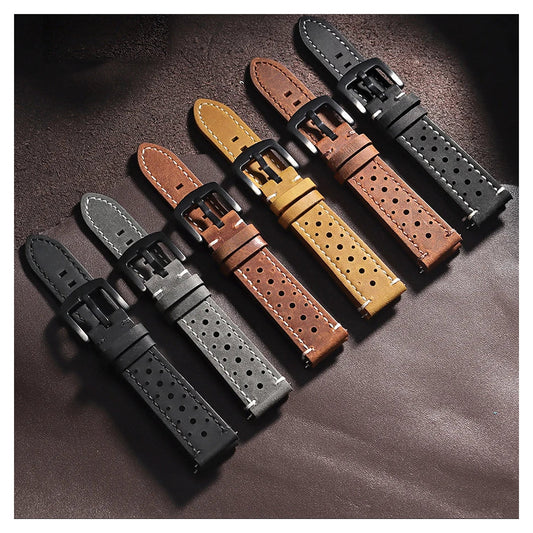 Motorola Moto Watch Perforated Leather Band with Stitched Edges BandsCo Straps