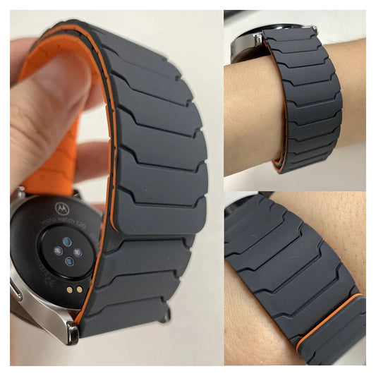 Motorola Moto Watch Segmented Magnetic Silicone Loop Band BandsCo Straps