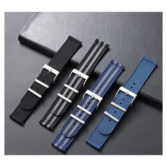 Motorola Moto Watch Ribbed Nylon Two-Piece Band with Keepers BandsCo Straps