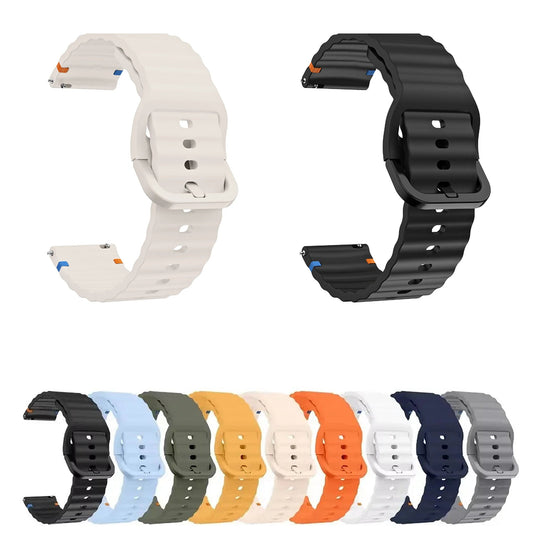 Motorola Moto Watch Ribbed Silicone Band with Matching Buckle BandsCo Straps