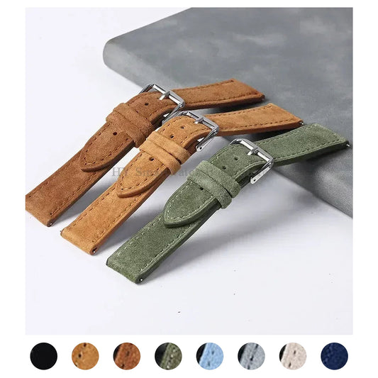 Motorola Moto Watch Vintage Suede Leather Band, Quick Release BandsCo Straps