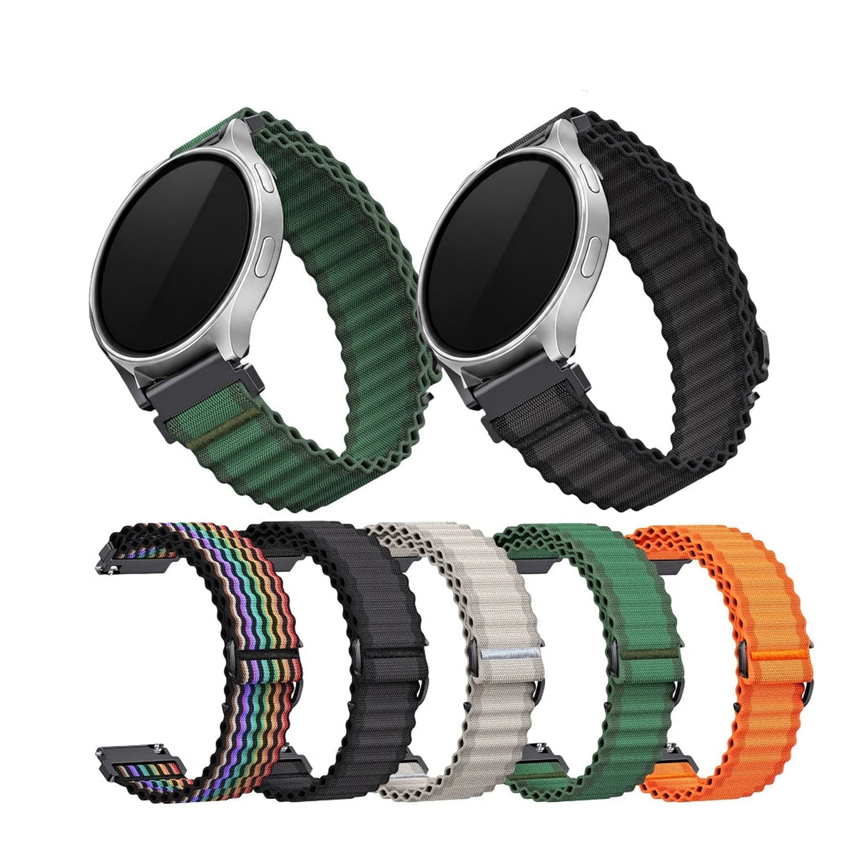 Motorola Moto Watch Ocean-Style Ribbed Nylon Loop Band BandsCo Straps