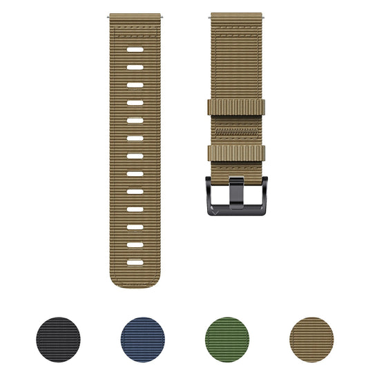 Motorola Moto Watch Ribbed Nylon Band with Black Buckle BandsCo Straps