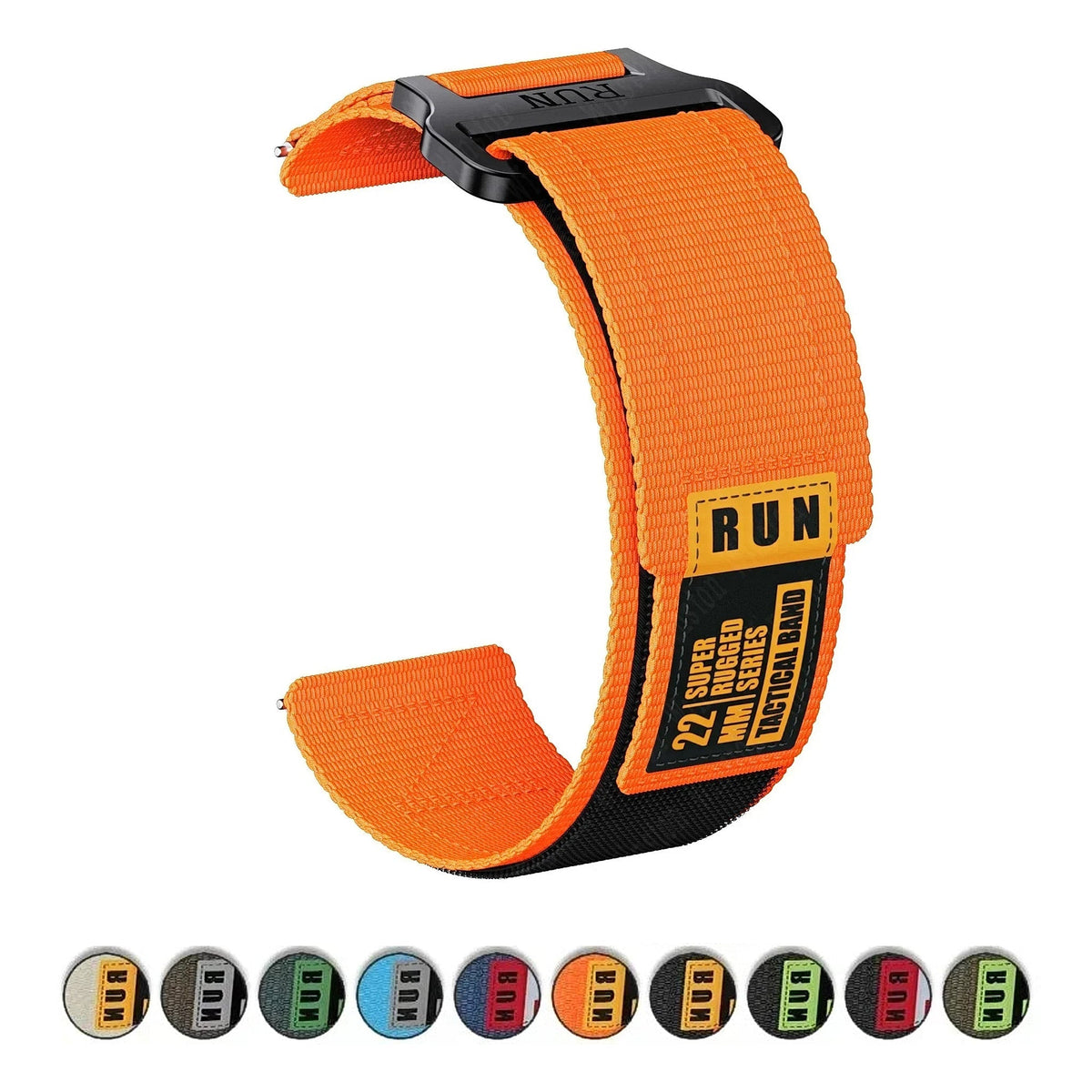 Motorola Moto Watch Nylon Hook-and-Loop Band with RUN Label BandsCo Straps