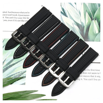 Motorola Moto Watch Stitched Perforated Silicone Band, Tools Included BandsCo Straps