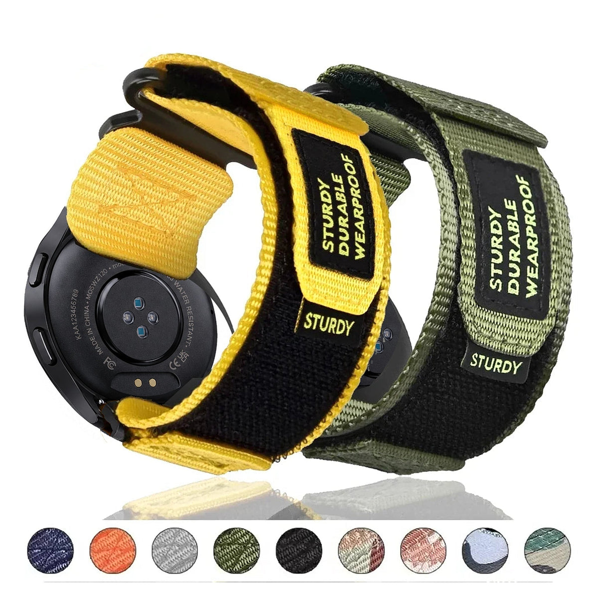 Motorola Moto Watch Nylon Hook-and-Loop Band, Camo & Solids, S or L BandsCo Straps