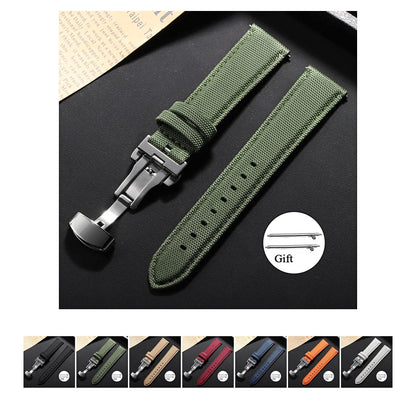 Motorola Moto Watch Sailcloth Nylon Band with Butterfly Clasp BandsCo Straps