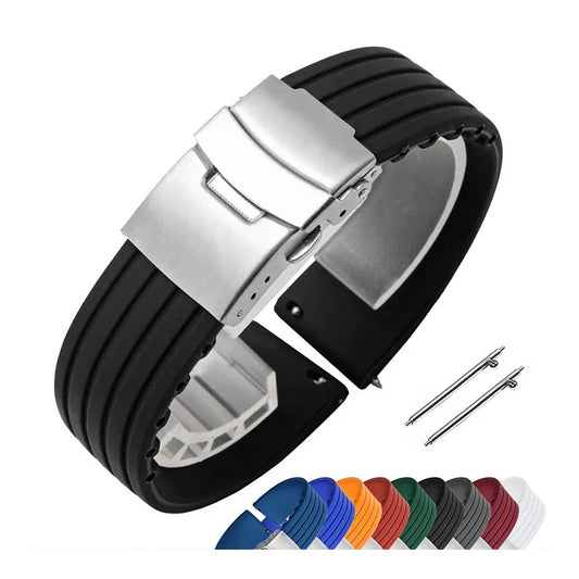 Polar Vantage, Grit X & Ignite Ribbed Silicone Band, Deployment Clasp BandsCo Straps