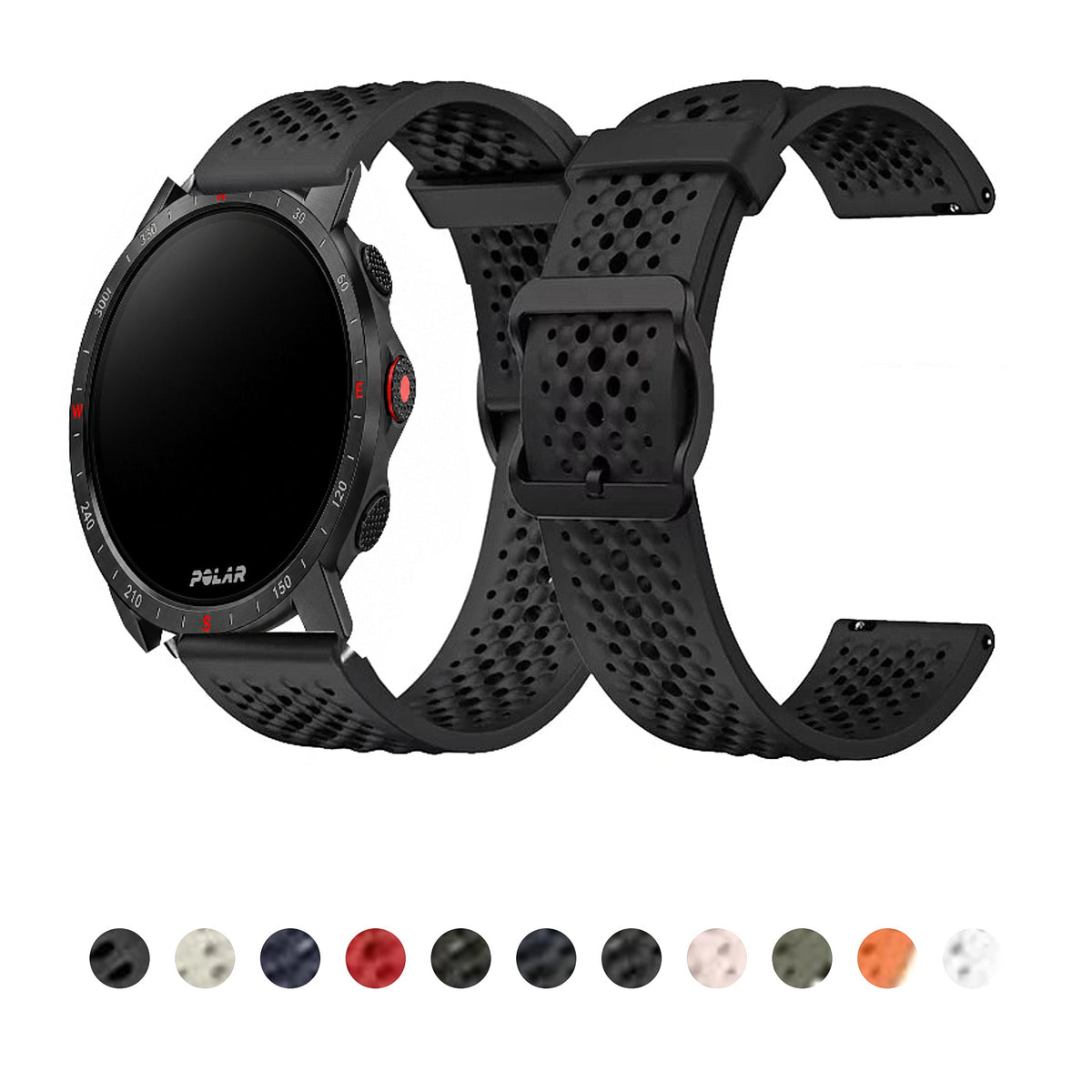 Polar Vantage, Grit X & Ignite Silicone Air-Hole Band, Pin Buckle BandsCo Straps