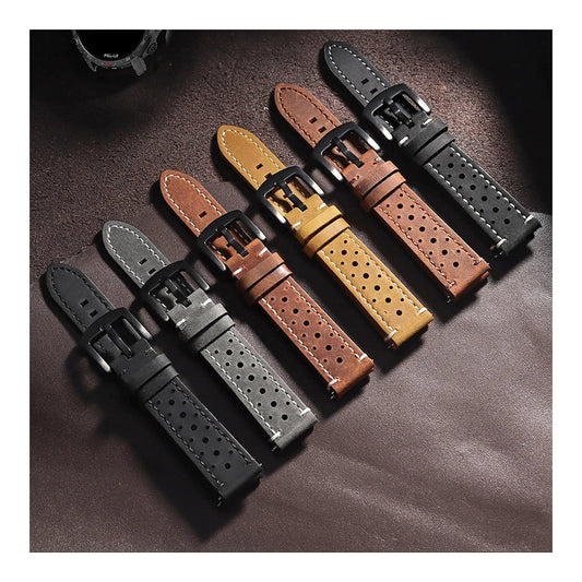 Polar Vantage, Grit X & Ignite Perforated Leather Band, Stitched Edges BandsCo Straps