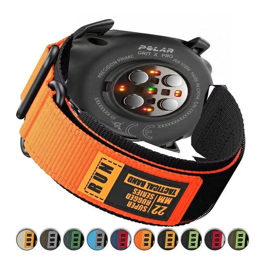 Polar Vantage, Grit X & Ignite Nylon Sport Loop Band with Rubber Tag BandsCo Straps