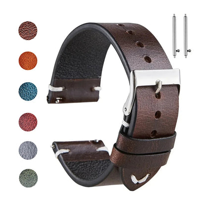 Polar Vantage, Grit X & Ignite Oil-Waxed Leather Band, Accent Stitches BandsCo Straps