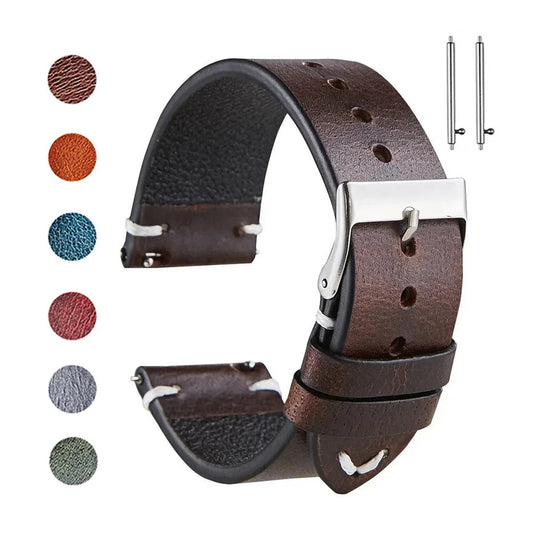 Polar Vantage, Grit X & Ignite Oil-Waxed Leather Band, Accent Stitches BandsCo Straps