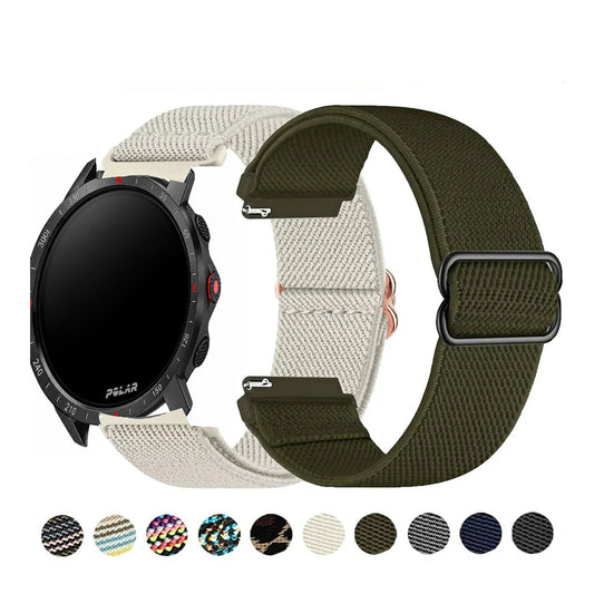 Polar Vantage, Grit X & Ignite Patterned Stretch Nylon Band, Slider BandsCo Straps