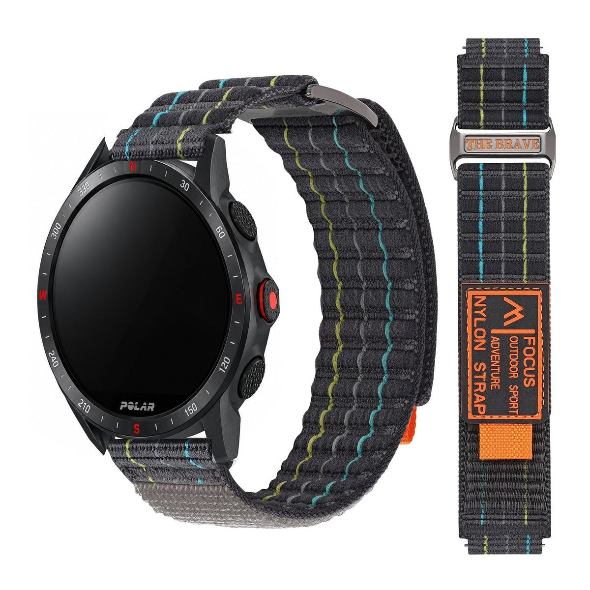 Polar Vantage, Grit X & Ignite Striped Nylon Sport Loop Band BandsCo Straps