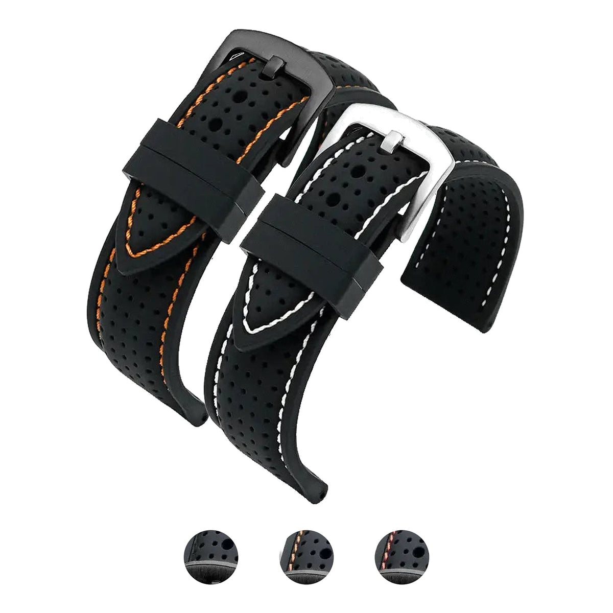 Suunto Race, Vertical & 9 Peak Perforated Silicone Band with Stitching BandsCo Straps