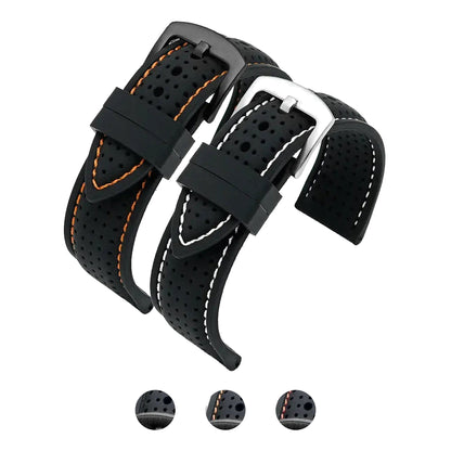 Suunto Race, Vertical & 9 Peak Perforated Silicone Band with Stitching BandsCo Straps
