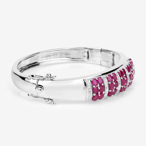 6.65 Carat Genuine Ruby and White Topaz .925 Sterling Silver Bracelet Bids.com