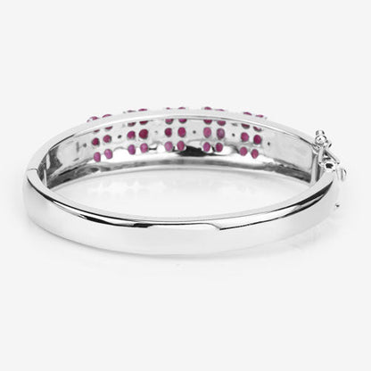 6.65 Carat Genuine Ruby and White Topaz .925 Sterling Silver Bracelet Bids.com