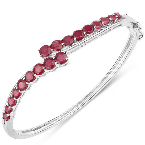9.10 Carat Glass Filled Ruby .925 Sterling Silver Bangle Bids.com