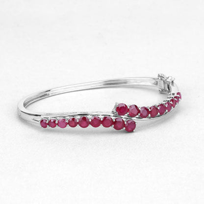 9.10 Carat Glass Filled Ruby .925 Sterling Silver Bangle Bids.com