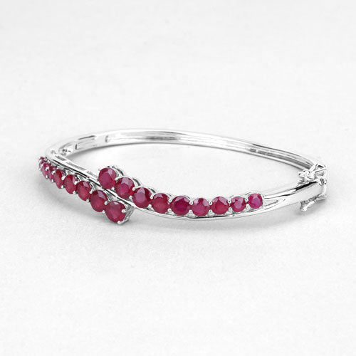 9.10 Carat Glass Filled Ruby .925 Sterling Silver Bangle Bids.com