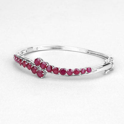 9.10 Carat Glass Filled Ruby .925 Sterling Silver Bangle Bids.com