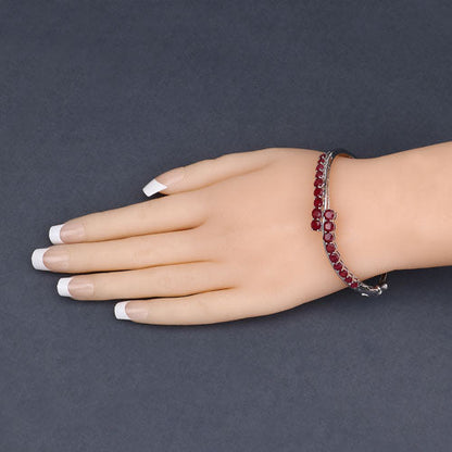 9.10 Carat Glass Filled Ruby .925 Sterling Silver Bangle Bids.com