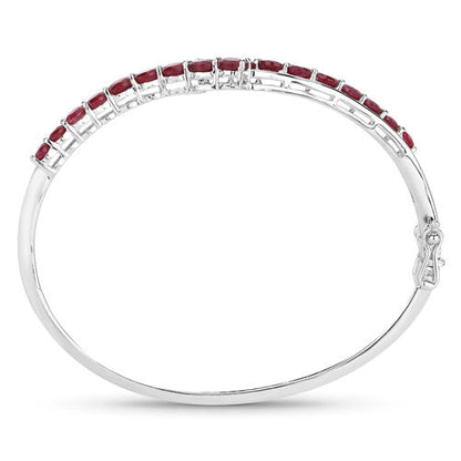 9.10 Carat Glass Filled Ruby .925 Sterling Silver Bangle Bids.com