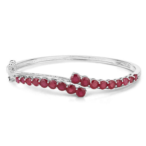 9.10 Carat Glass Filled Ruby .925 Sterling Silver Bangle Bids.com