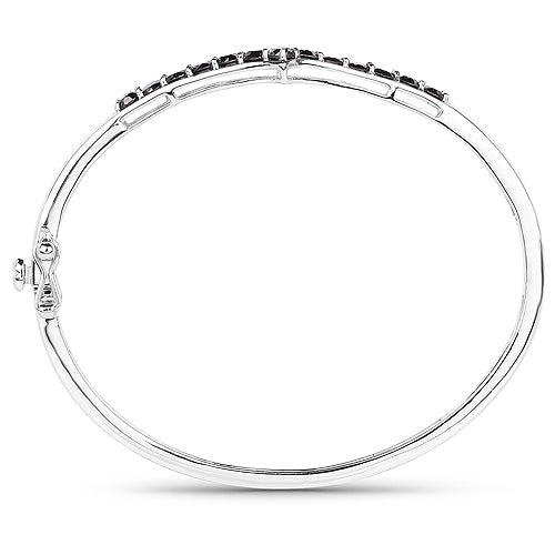 2.28 Carat Genuine Black Diamond .925 Sterling Silver Bangle Bids.com