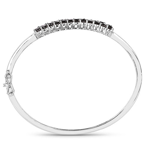3.53 Carat Genuine Black Diamond .925 Sterling Silver Bangle Bids.com