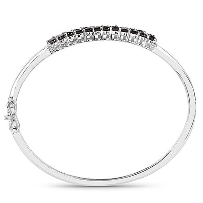 3.53 Carat Genuine Black Diamond .925 Sterling Silver Bangle Bids.com