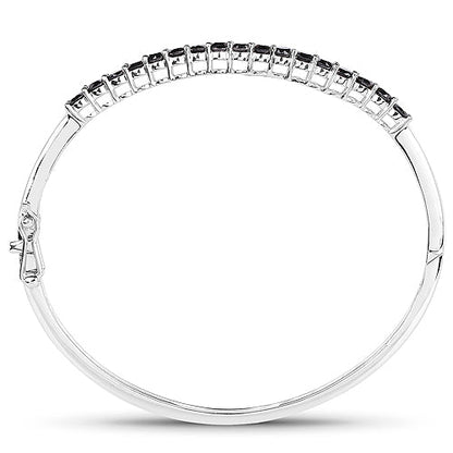 2.50 Carat Genuine Black Diamond .925 Sterling Silver Bangle Bids.com