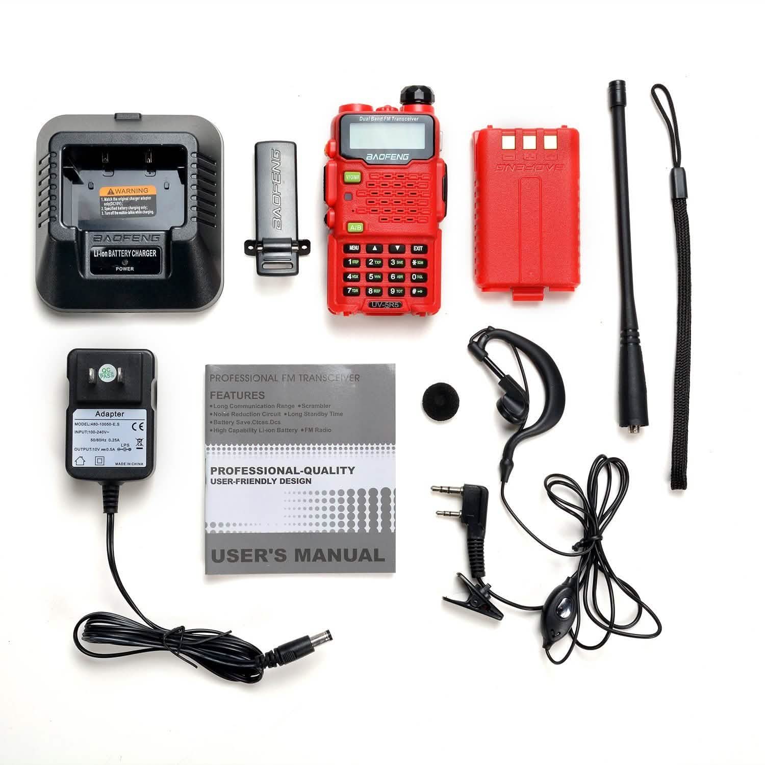 BAOFENG UV-5R5 Red Walkie Talkies DailySale