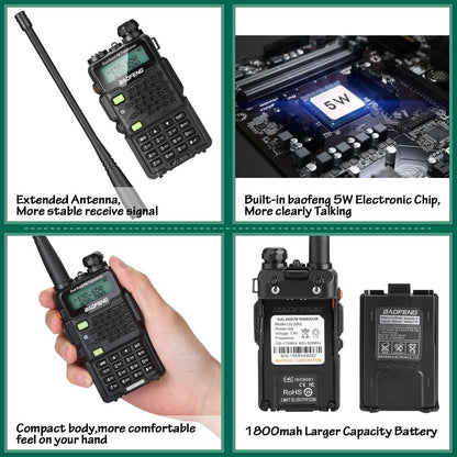 BAOFENG UV-5R5 VHF/UHF Dual Band Two Way Ham Radio Transceiver Walkie Talkie DailySale