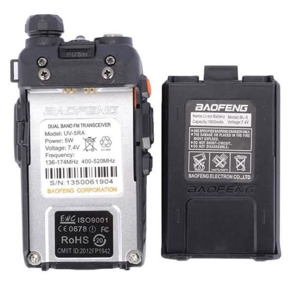 Baofeng UV-5RA V/UHF 136-174/400-520MHz Dual-Band Two-way Radio Walkie Talkies DailySale