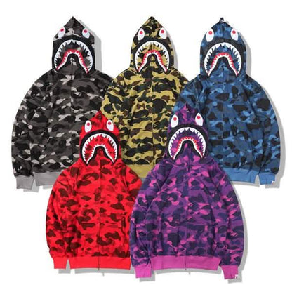 Camouflage Thin Hooded Zipper Jacket Shark Jacket DailySale