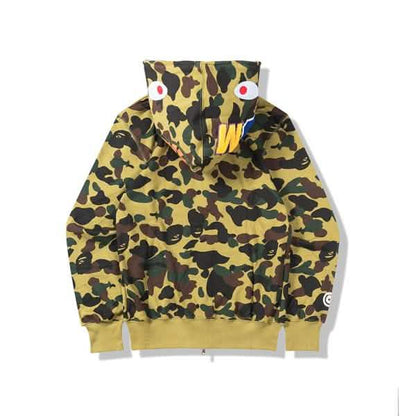 Camouflage Thin Hooded Zipper Jacket Shark Jacket DailySale