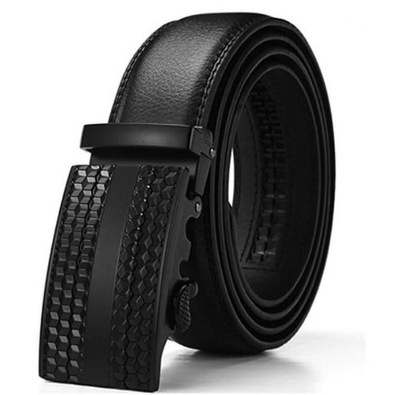 Barbados Men's Solid Buckle Leather Belt with Automatic Ratchet DailySale