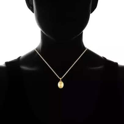 BARZEL 18K Gold Plated Jesus Child Pendant With Marina Necklace DailySale