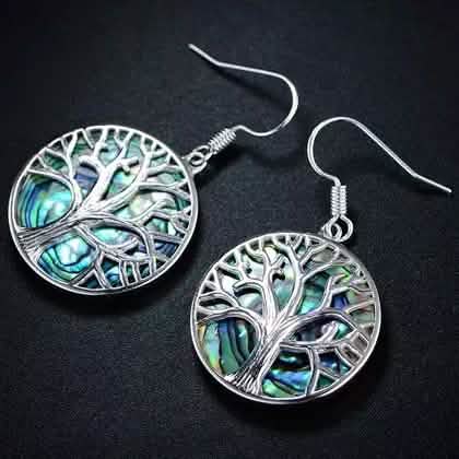 BARZEL Tree Of Life Drop Earrings with Abalone Pearl DailySale