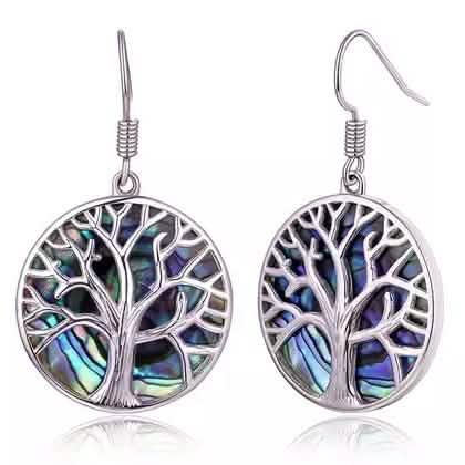 BARZEL Tree Of Life Drop Earrings with Abalone Pearl DailySale