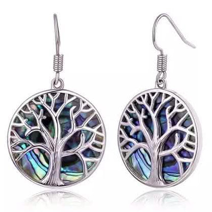 BARZEL Tree Of Life Drop Earrings with Abalone Pearl DailySale