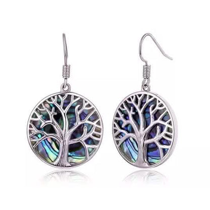 Barzel Tree of Life Drop Earrings with Abalone Pearl DailySale